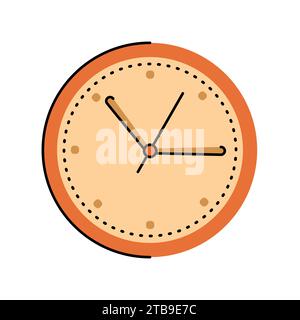 Wall times flat element. Interior decor. Vector isolated sign. Digital illustration for web page, mobile app, promo. Stock Vector