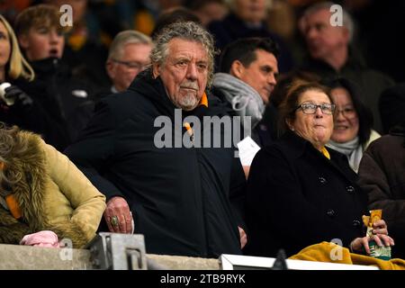 Wolverhampton Wanderers vice president and lead singer of rock band Led Zeppelin, Robert Plant during the Premier League match at Molineux Stadium, Wolverhampton. Picture date: Tuesday December 5, 2023. Stock Photo