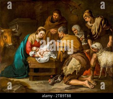 Adoration of the Shepherds Bartolome Esteban Murillo Stock Photo