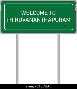 Welcome to Thiruvananthapuram name sign board vector illustration isolated on the white Stock Vector