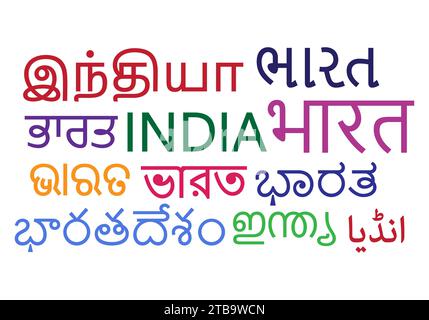 Indian Languages word cloud vector illustration Stock Vector Image ...