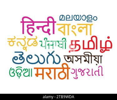 Indian Languages Word Cloud Vector Illustration Stock Vector Image 