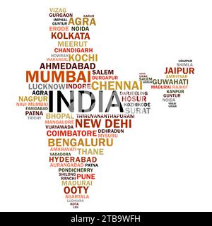 Kerala map made with kerala cities names word cloud vector illustration ...