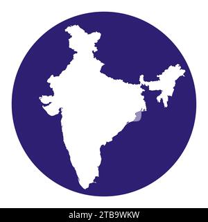 India Map isolated on the blue circle. Stock Vector