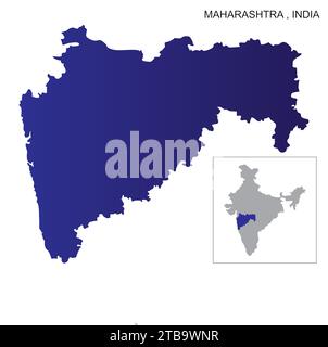 map of the Maharashtra state in India Map Stock Vector