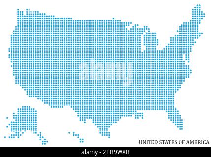 USA map in a dots isolated on white Stock Vector