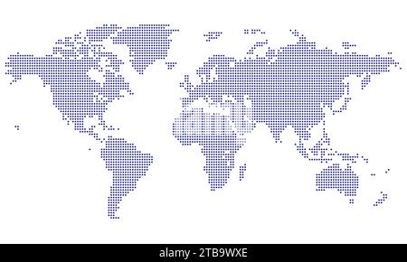 World map formed with blue dots Stock Vector
