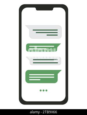 Text message chatting in the mobile phone screen vector illustration Stock Vector
