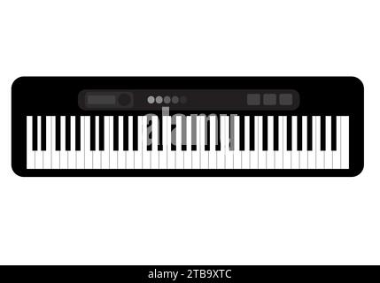 piano keyboard keys vector illustration in white background Stock Vector