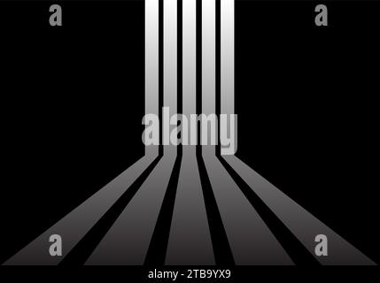 black and white gradient Perspective Lines in the White background wallpaper Stock Vector