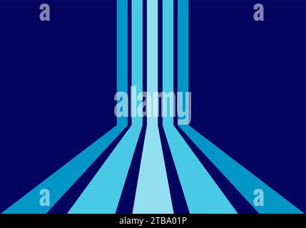 blue Perspective Lines in the dark background wallpaper Stock Vector