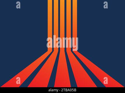 yellow red gradient Perspective Lines in the White background wallpaper Stock Vector