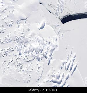 Satellite view showing an array of sea ice in the Weddell Sea. Stock Photo