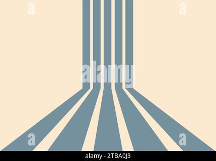 abstract background with blue colour perspective stripes Stock Vector