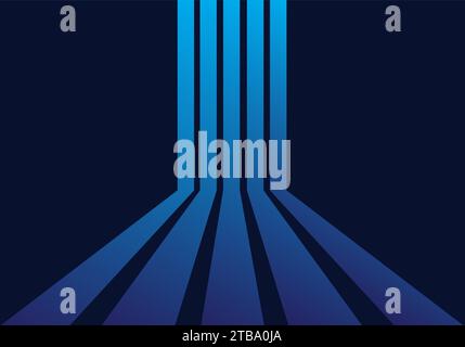 blue  Perspective Lines in the black background wallpaper Stock Vector