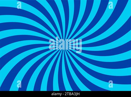 Vintage colourful blue sunburst twist background Stock Vector
