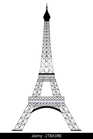 eiffel tower isolated on white Stock Vector