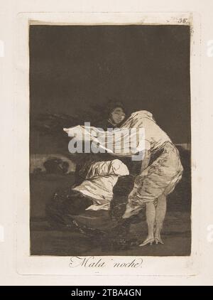 Plate 36 from 'Los Caprichos': A bad night (Mala noche) 1918 by Goya (Francisco de Goya y Lucientes) Stock Photo