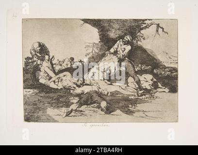 Plate 16 from 'The Disasters of War' (Los Desastres de la Guerra): 'They make use of them' (Se aprovechan) 1922 by Goya (Francisco de Goya y Lucientes) Stock Photo