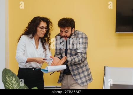 Business couple arguing at work. Stock Photo