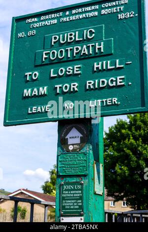 Historical Public Footpath sign Stock Photo