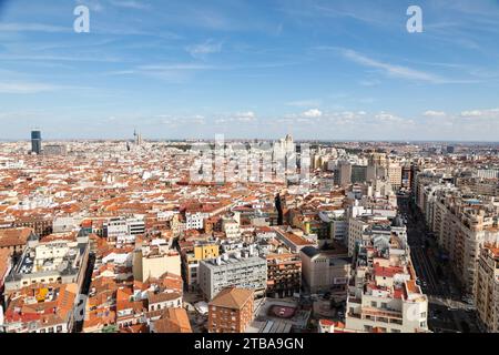 Panoramic view of the city of Madrid from the Riu Hotel rooftop. Stock Photo