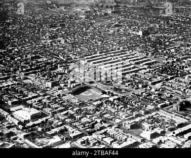 Aerial Photograph of the North Side of Chicago, Illinois, circa 1919 Stock Photo
