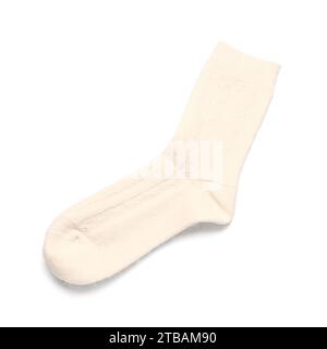 Warm sock on white background Stock Photo