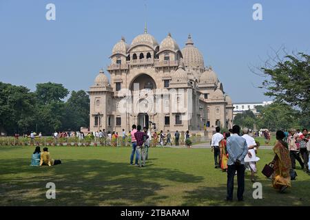 The architectural style & symbolism from a number of religions have been incorporated into the design of Belur Math temple, HQ of Ramakrishna Mission Stock Photo