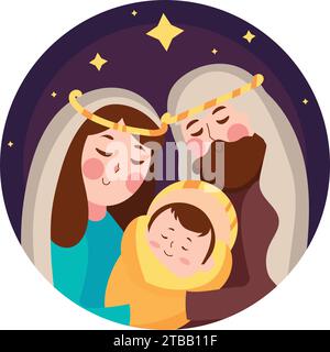 holy family scene Stock Vector