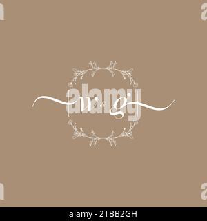 WG handwriting logo of initial signature, wedding and fashion concept design Stock Vector