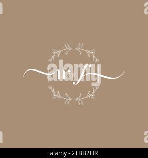 WF handwriting logo of initial signature, wedding and fashion concept design Stock Vector