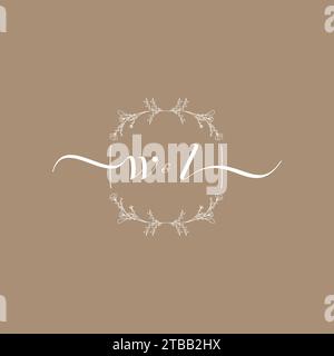 WL handwriting logo of initial signature, wedding and fashion concept design Stock Vector
