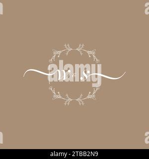 WS handwriting logo of initial signature, wedding and fashion concept design Stock Vector