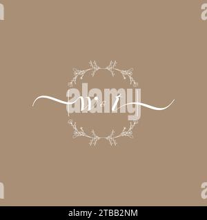 WT handwriting logo of initial signature, wedding and fashion concept design Stock Vector
