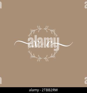 XC handwriting logo of initial signature, wedding and fashion concept design Stock Vector