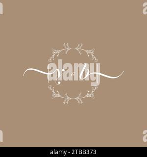 YB handwriting logo of initial signature, wedding and fashion concept design Stock Vector
