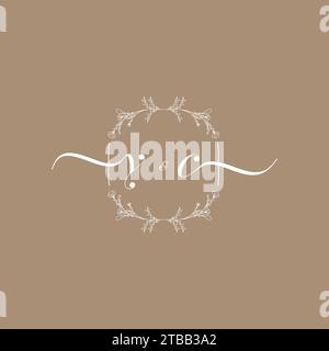 YC handwriting logo of initial signature, wedding and fashion concept design Stock Vector