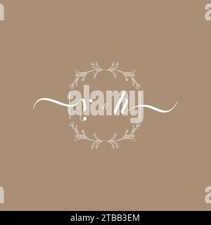 YH handwriting logo of initial signature, wedding and fashion concept design Stock Vector