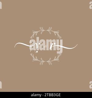 YR handwriting logo of initial signature, wedding and fashion concept design Stock Vector