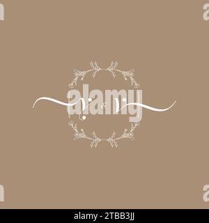 YV handwriting logo of initial signature, wedding and fashion concept design Stock Vector