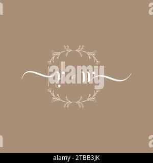 YW handwriting logo of initial signature, wedding and fashion concept design Stock Vector
