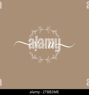 YU handwriting logo of initial signature, wedding and fashion concept design Stock Vector