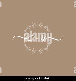ZU handwriting logo of initial signature, wedding and fashion concept design Stock Vector