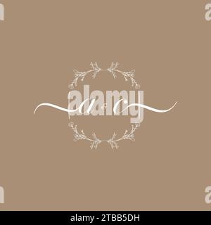 AC handwriting logo of initial signature, wedding and fashion concept design Stock Vector