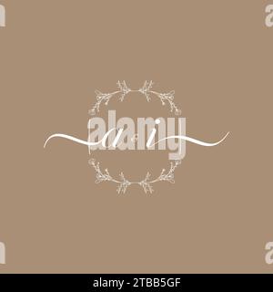 AI handwriting logo of initial signature, wedding and fashion concept design Stock Vector