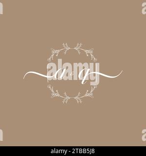AQ handwriting logo of initial signature, wedding and fashion concept design Stock Vector