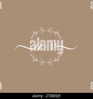 AV handwriting logo of initial signature, wedding and fashion concept design Stock Vector