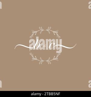 BC handwriting logo of initial signature, wedding and fashion concept design Stock Vector