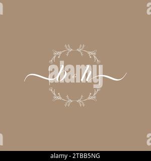 BH handwriting logo of initial signature, wedding and fashion concept design Stock Vector